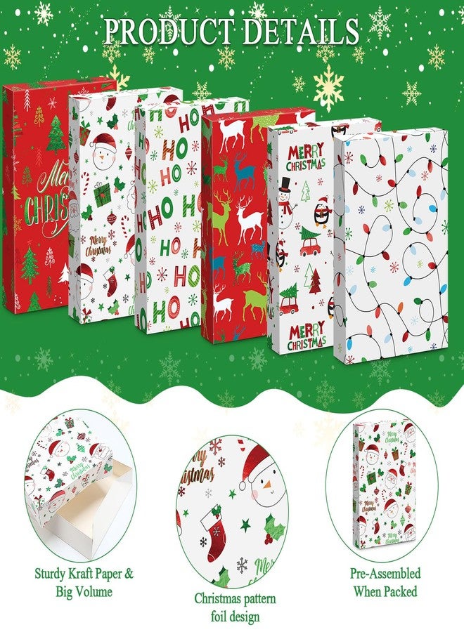 Pickmesh 18 Pcs Christmas Gift Boxes with Lids 14.2x9.5x2.4 Inch Large Merry Christmas Shirt Box Xmas Tree Santa Elk Present Box with Label Sticker for Xmas New Year Cloth Gift Wrap Supplies - Image 4